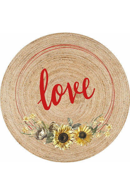 Boho 911 Jüt Doğa Iplik Ile Üretilmiş Love Desenli Halı'nın doğal jüt dokusu ve çift taraflı kullanım özelliği.