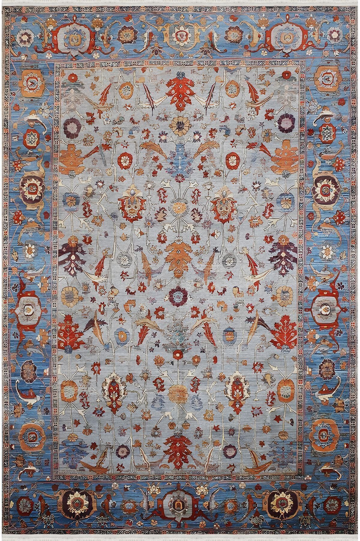 Halı Vagonu 62 Renkli Klasik Desenli Yıkanabilir Kaymaz Salon Halısı, Koridor Ve Mutfak Halısı