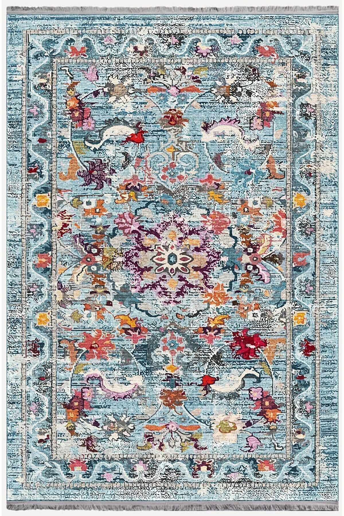 Mars Serisi Eskitme Desen Kaymaz Taban Şönil Halı