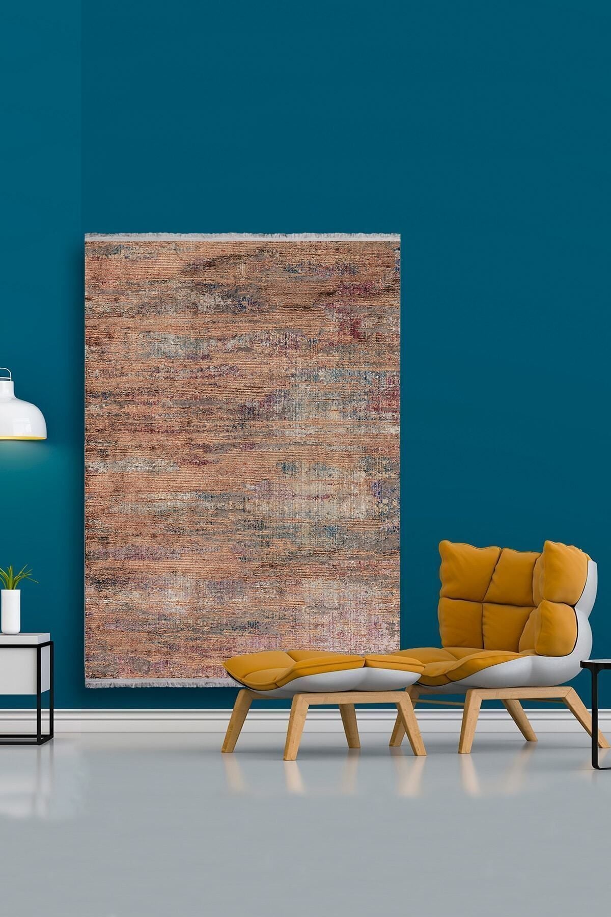 Halı Vagonu 2027 Modern Görünümlü Otantik Desen Kaymaz Taban Dekoratif Halı