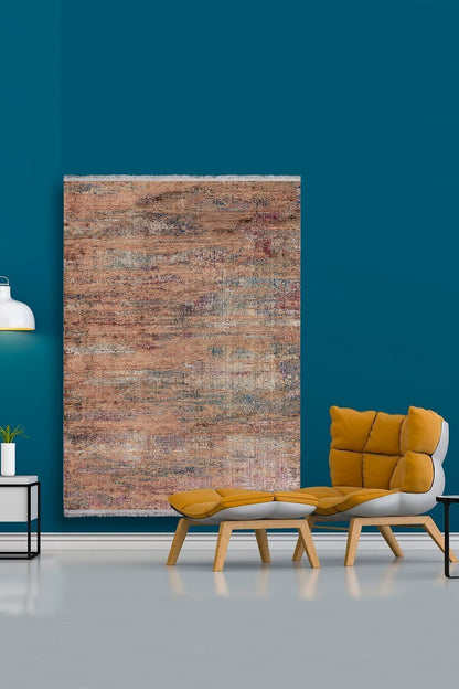 Halı Vagonu 2027 Modern Görünümlü Otantik Desen Kaymaz Taban Dekoratif Halı