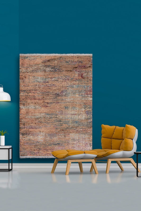 Halı Vagonu 2027 Modern Görünümlü Otantik Desen Kaymaz Taban Dekoratif Halı