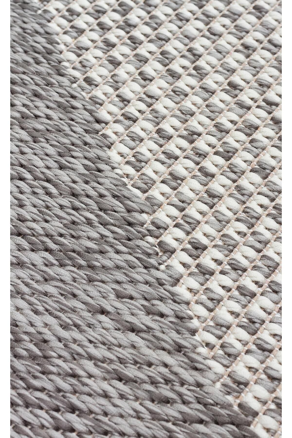 MONO MNO 03 GREY  Hav Toz Vermez Kaymaz Tabanlı Sisal Halı