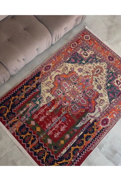 Halı Vagonu 15 Sanatsal Artwork Stil Çok Renkli Vintage Dokuma Taban Halı