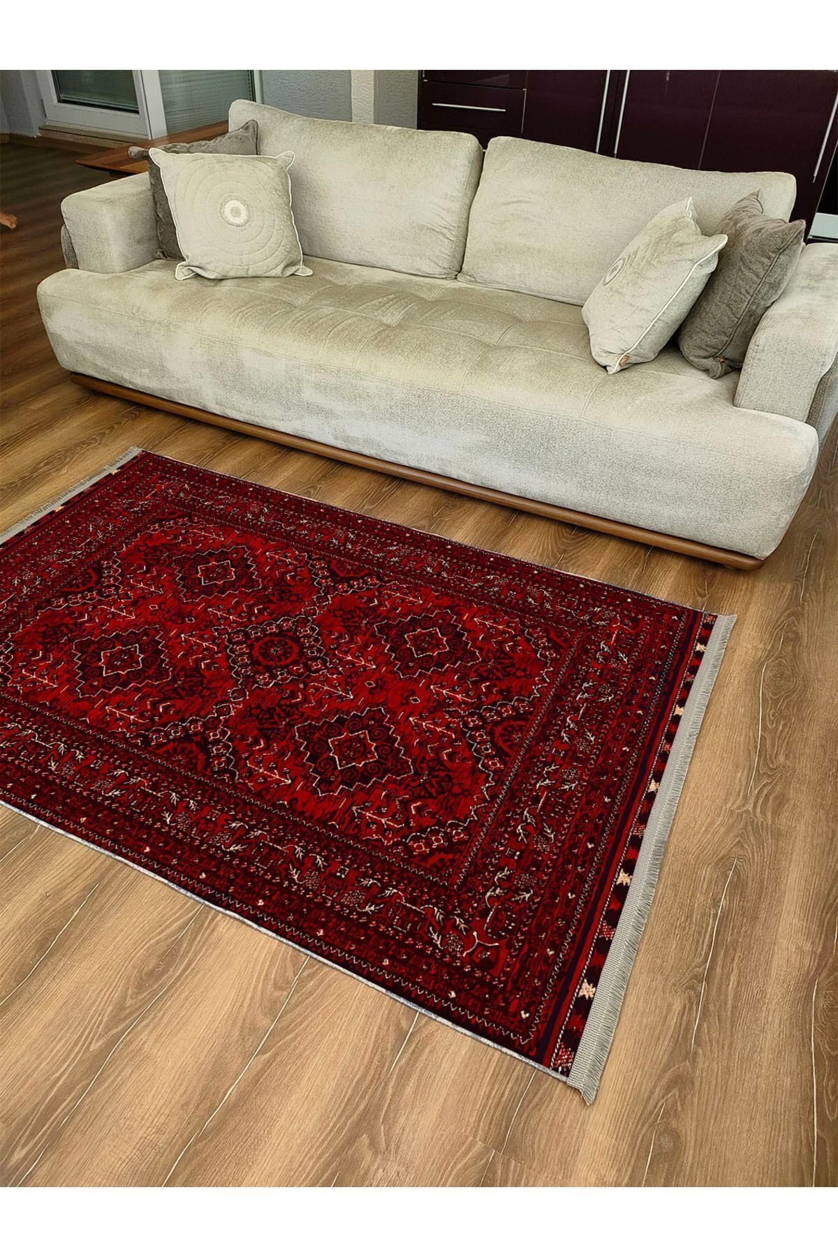 Halı Vagonus 2168 Otantik Desenli Yıkanabilir Kaymaz Tabanlı Salon Halısı, Koridor Ve Mutfak Halısı