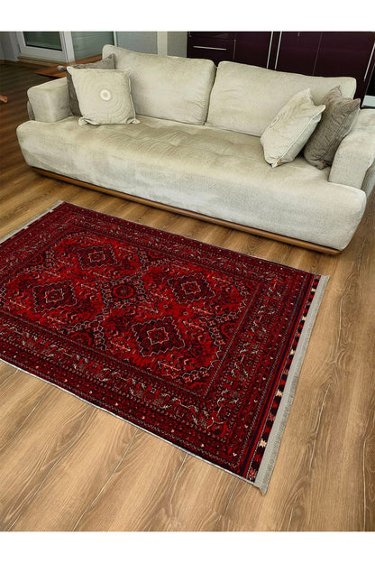 Halı Vagonus 2168 Otantik Desenli Yıkanabilir Kaymaz Tabanlı Salon Halısı, Koridor Ve Mutfak Halısı