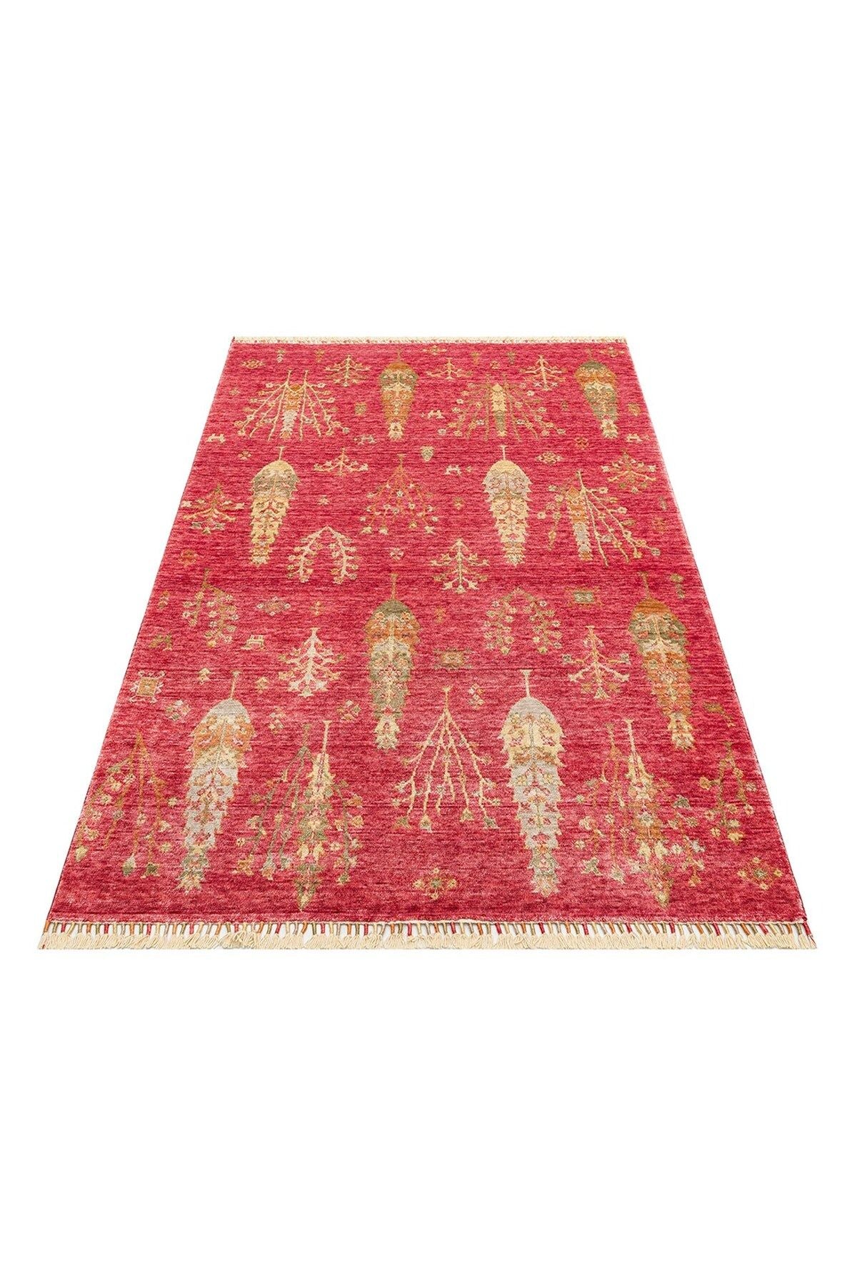 Zara Zr 08 Red Autumn Otantik Desenli El Emeği Ile Özel Tezgahlarda Üretilen Modern Uşak Halısı