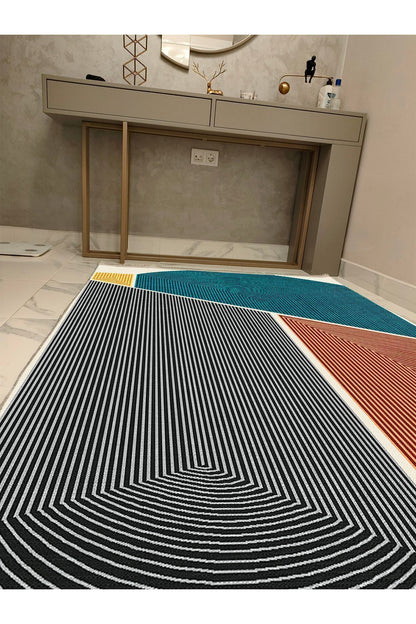 Halı Vagonu 18 Iskandinav Görünümlü Oturma Odası Yatak Odası Yemek Odası Için Yıkanabilen Halı