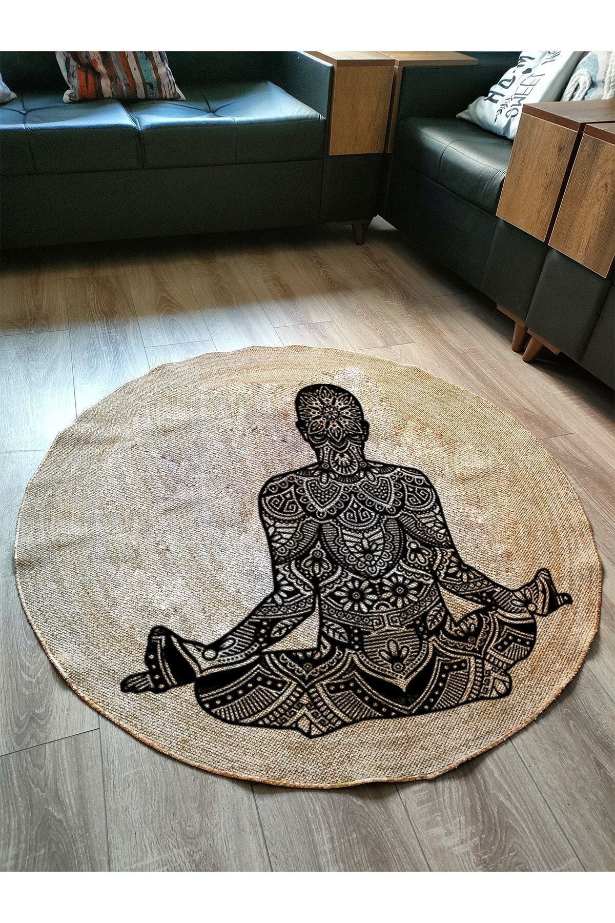 Hasır Jüt Görünümlü Dokuma Kaymaz Taban Kilim