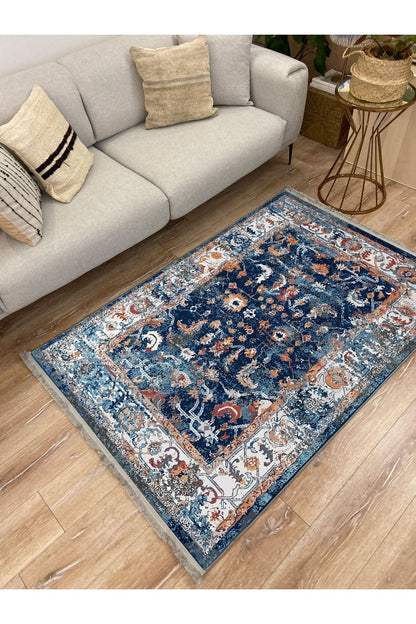 Halı Vagonus 2166 Eskitme Desenli Yıkanabilir Kaymaz Tabanlı Salon Halısı, Koridor Ve Mutfak Halısı