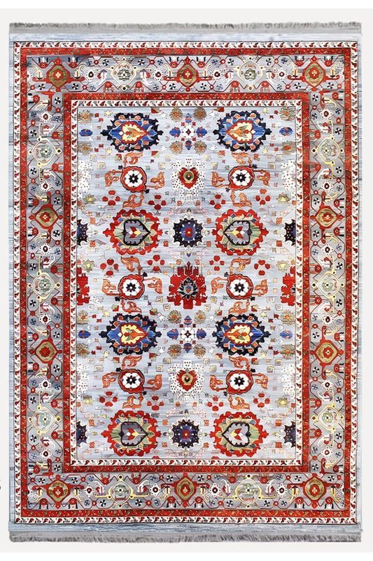 Mars 2196 Renkli Göbekli Desenli Yıkanabilir Ve Kaymaz Salon Halısı, Koridor Ve Mutfak Halısı