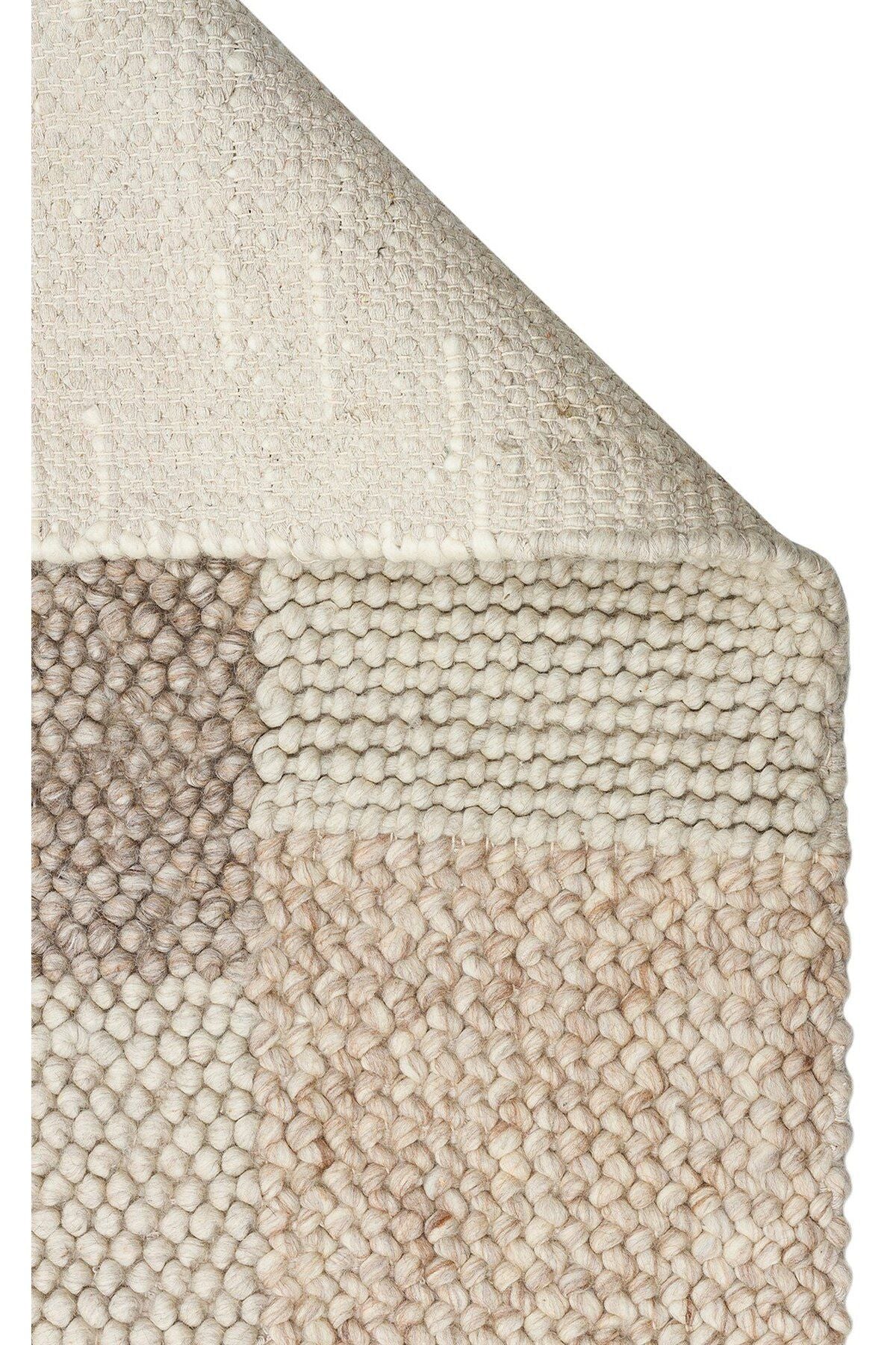 JADE CORBIN NATURAL  Naturel Kazak Örgü Desenli El Dokuma Örgü Halı