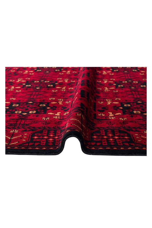 NOSTALJI 952 RED Afgan / Yağcıbedir Desenli El Emeği ile Özel Tezgahlarda Üretilen Tensel Uşak Halı - HALI VAGONU