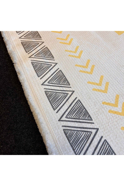 Yumuşak Dokulu Bambu Soft Kilim - İskandinav Saçaklı Dijital Baskı HV-SK-202
