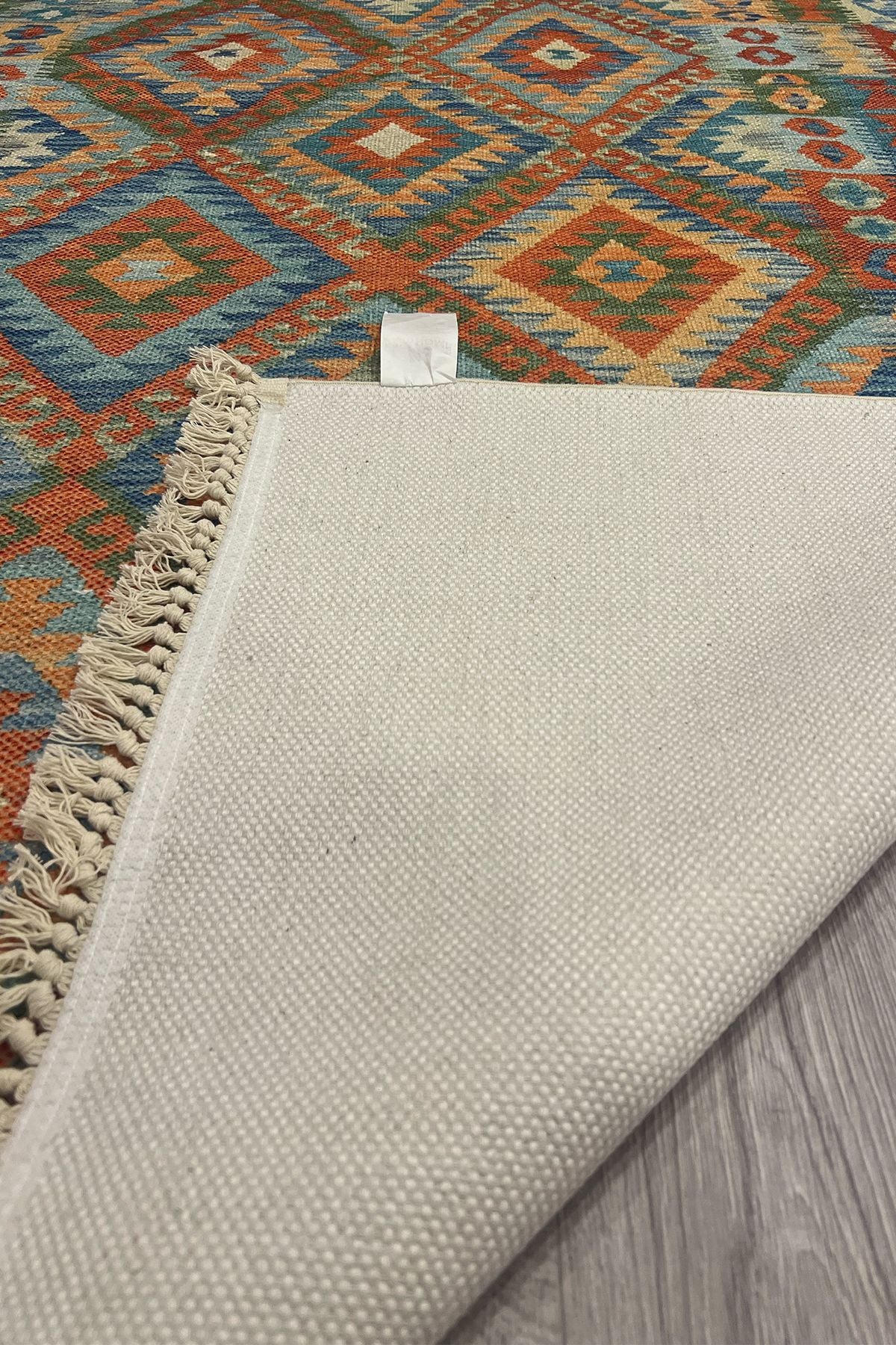 Cotton Etnik Desenli Otantik Çok Renkli Kilim 3602