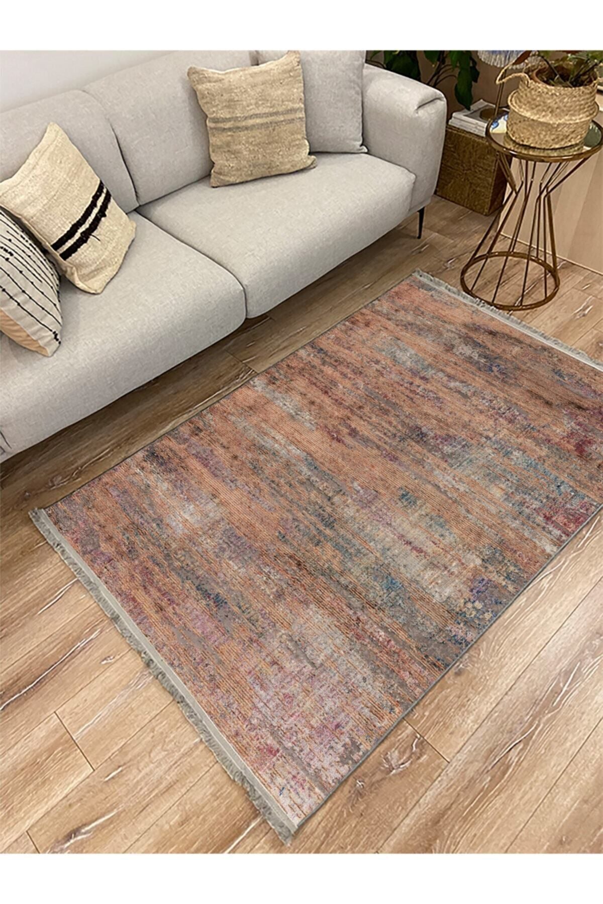 Halı Vagonu 2027 Modern Görünümlü Otantik Desen Kaymaz Taban Dekoratif Halı