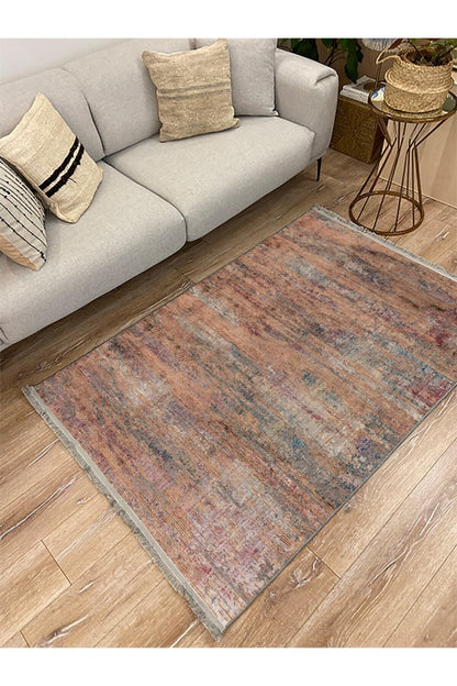 Halı Vagonu 2027 Modern Görünümlü Otantik Desen Kaymaz Taban Dekoratif Halı