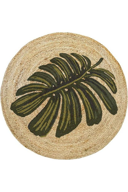 Boho 912 Yaprak Minimalist Tema Etnik Örgü Yuvarlak Natural Renk Çift Taraflı Halı, çift taraflı kullanım özelliği ile pratik bir seçimdir.