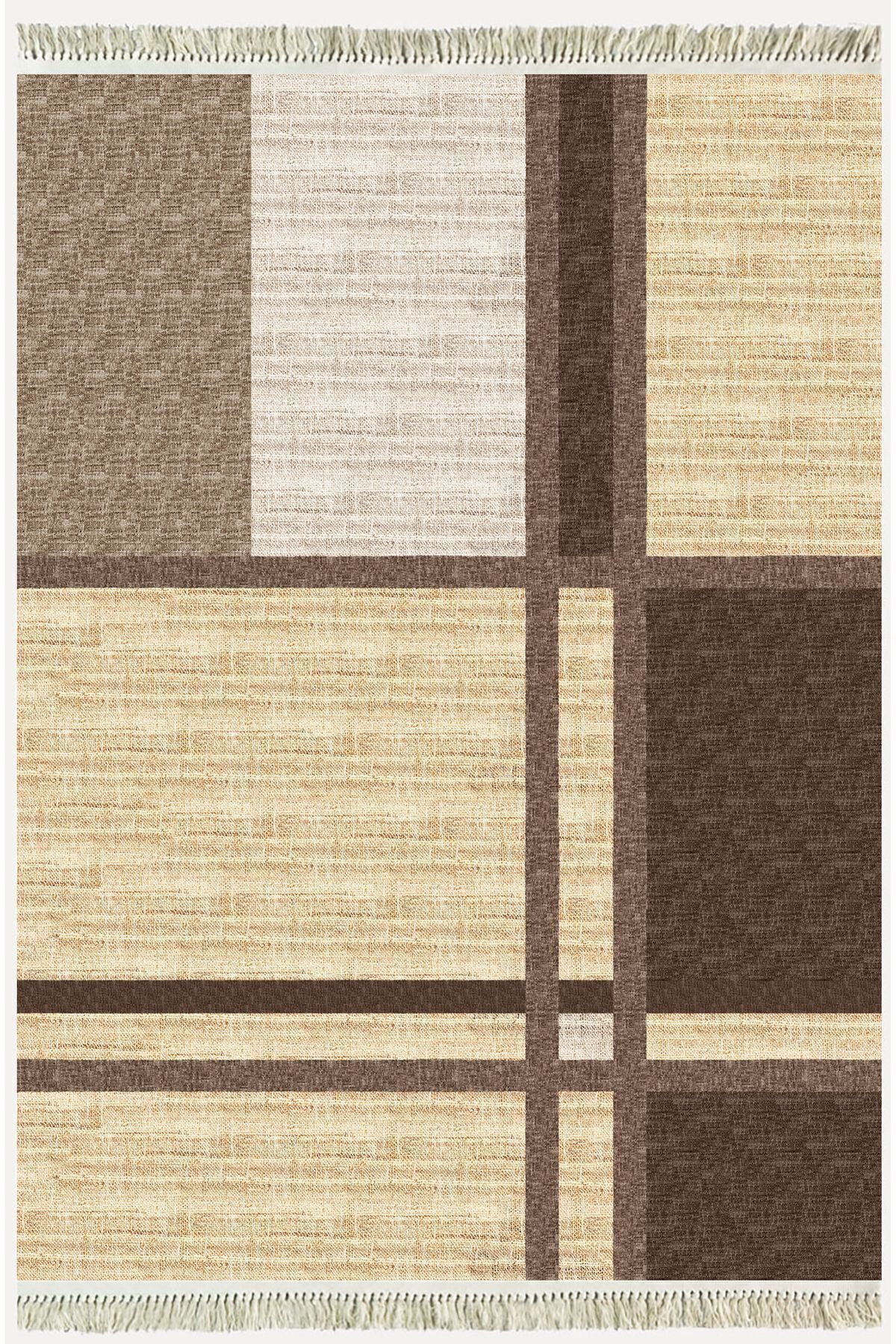 Cotton Kilim 44 Jut Efekli Natural Modern Dekoratif Yıkanabilen Dokuma Kilim