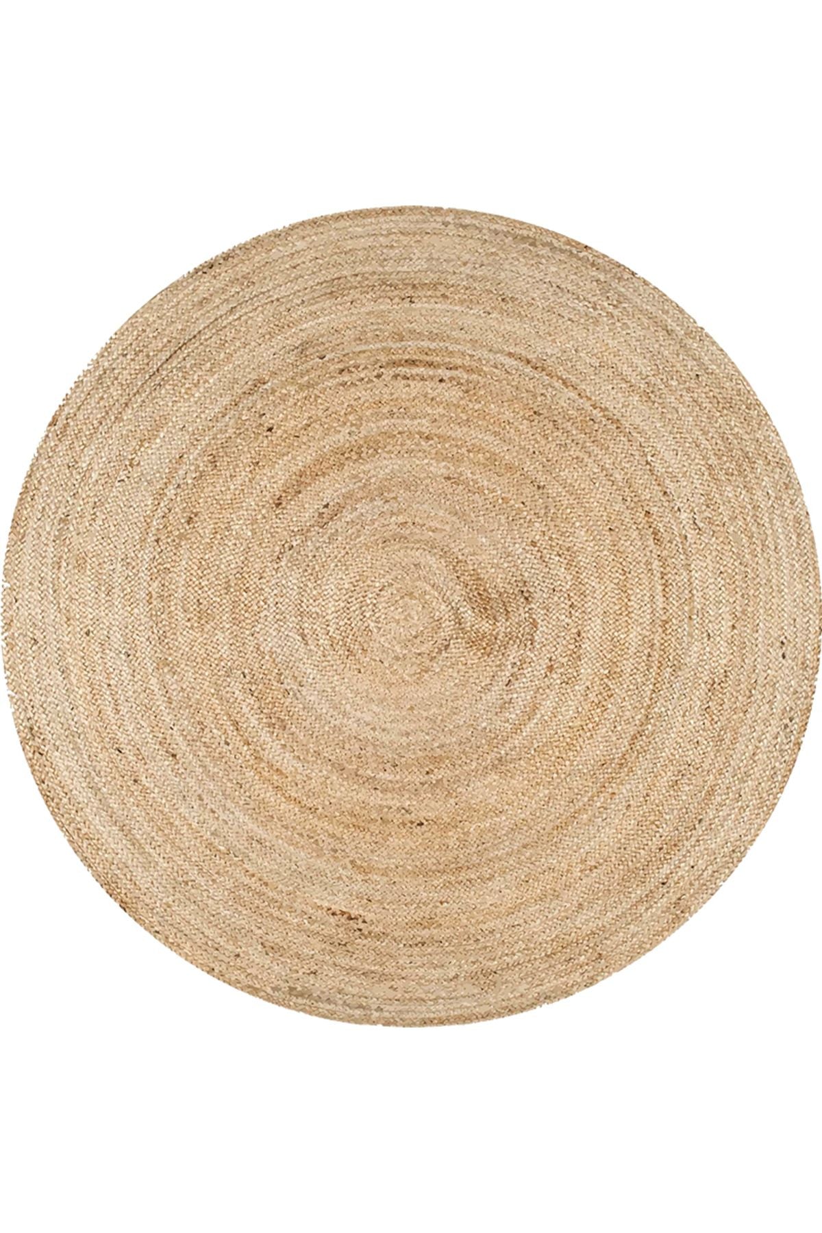 Boho 939 Doğal Hasır Jüt Desenli Örgü Yuvarlak Natural Çift Taraflı Halı