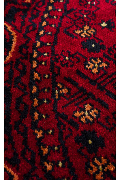 NOSTALJI 960 RED Q  Afgan / Yağcıbedir Desenli El Emeği ile Özel Tezgahlarda Üretilen Uşak Halısı