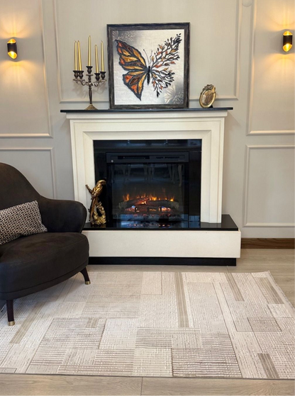 Halı Vagonu Zen Koleksiyonu ZEN02 Kahve Bej İnce Yıkanabilir Kaymaz Tabanlı Makine Halısı