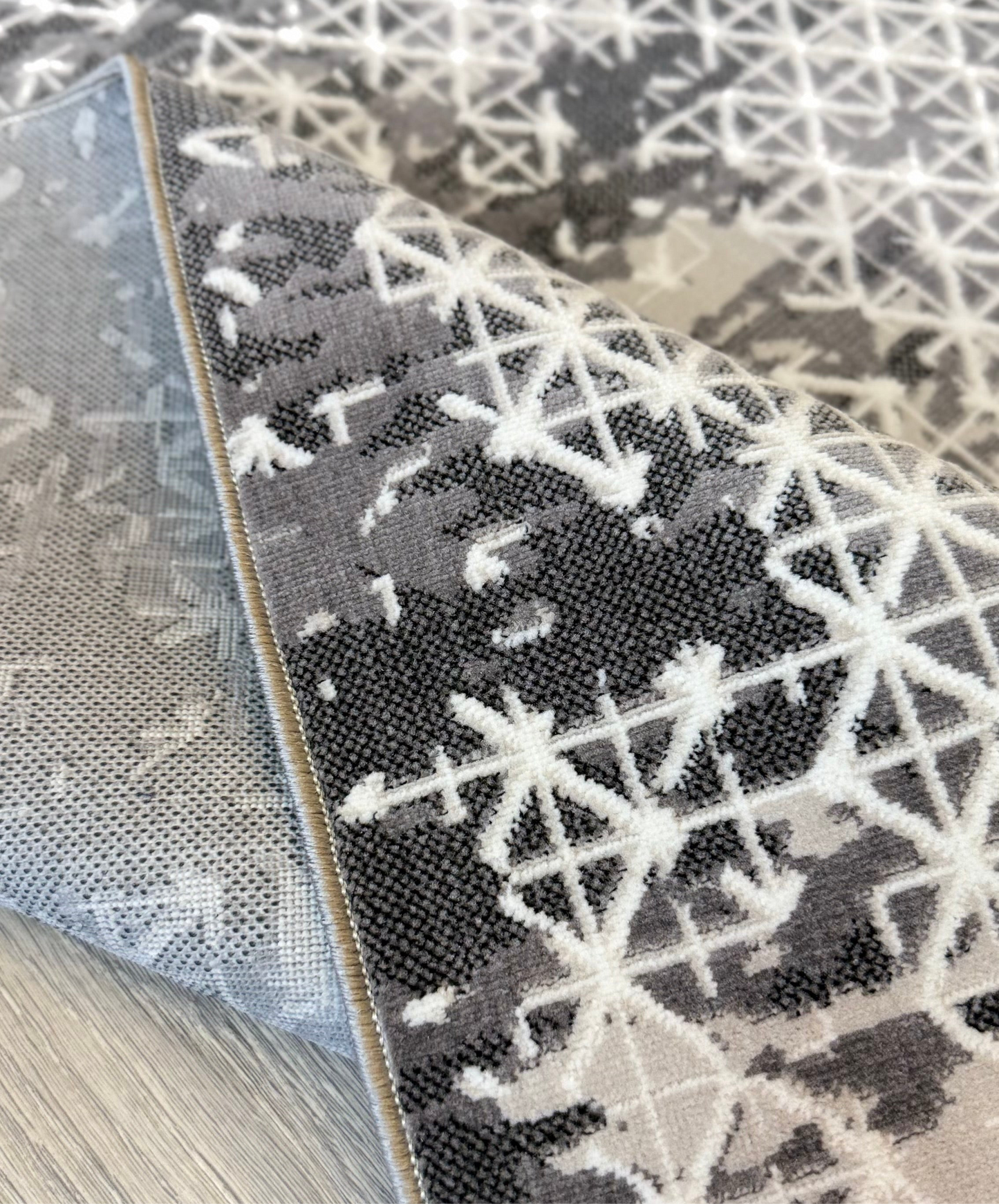 Halı Vagonu Zen Koleksiyonu ZEN08 Gri İnce Yıkanabilir Kaymaz Tabanlı Makine Halısı