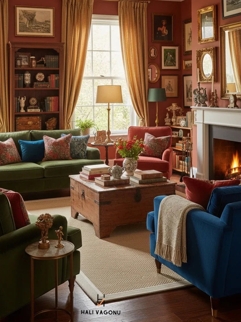 Krem Bej Çift Renk Kumaş Bordürlü Balık Sırtı Desenli Sisal Halı - El Yapımı, Evcil Hayvan Dostu ve Modern Tasarım - HVHB07 - HALI VAGONU