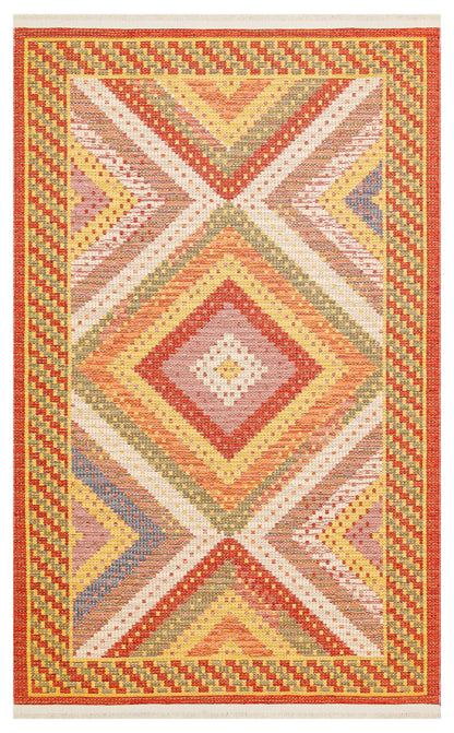 NOMAD 10 RED Yıkanabilir, Çift Taraflı Kullanıma Uygun Yumuşak Tuşeli Otantik Kilim