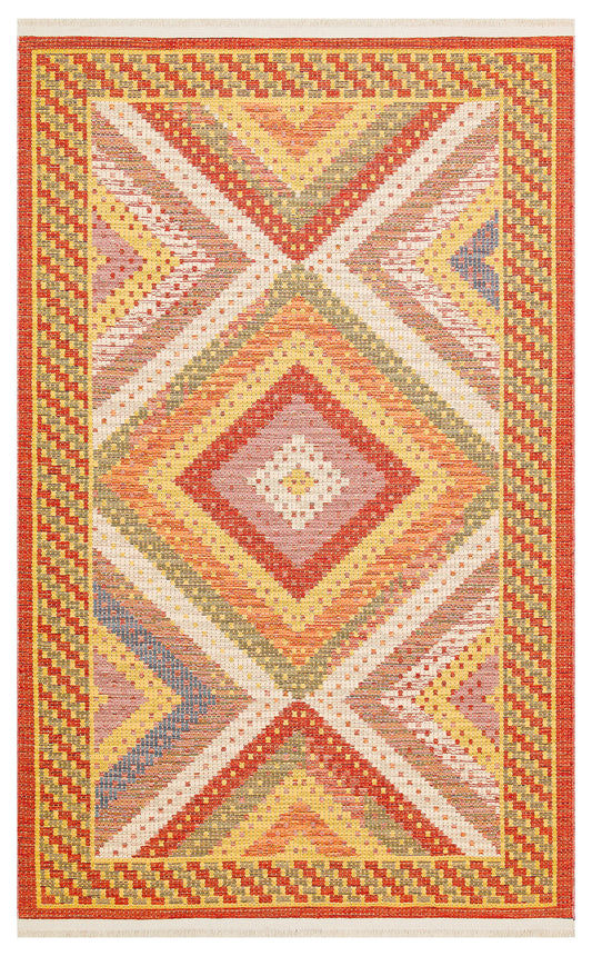 NOMAD 10 RED Yıkanabilir, Çift Taraflı Kullanıma Uygun Yumuşak Tuşeli Otantik Kilim