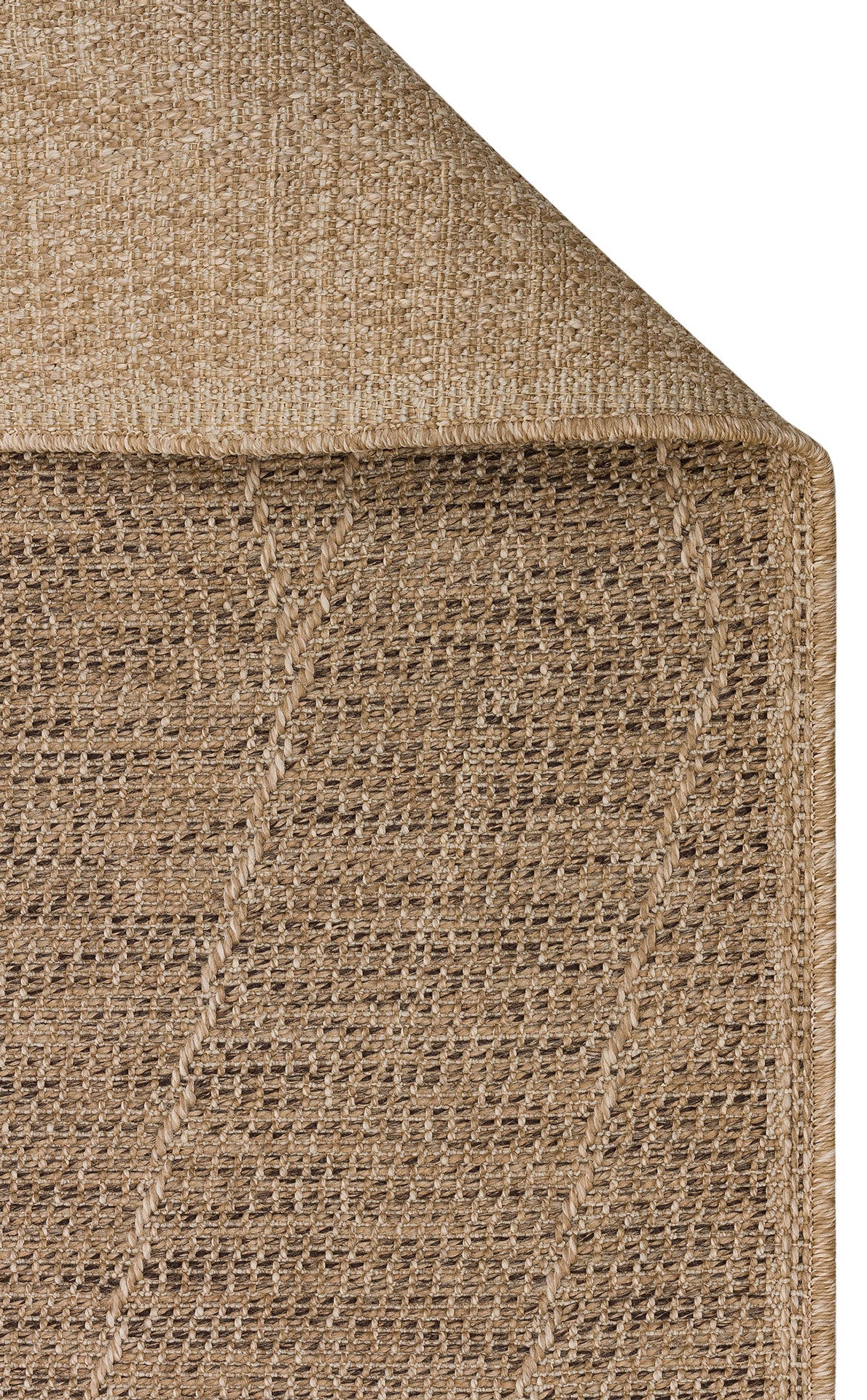 Jüt görünümlü Halı Vagonu Lalibela LLB03 NATURAL jüt sisal halı, overlok kenar bitimiyle uzun ömürlü kullanıma uygun.