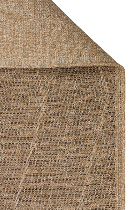 Jüt görünümlü Halı Vagonu Lalibela LLB03 NATURAL jüt sisal halı, overlok kenar bitimiyle uzun ömürlü kullanıma uygun.