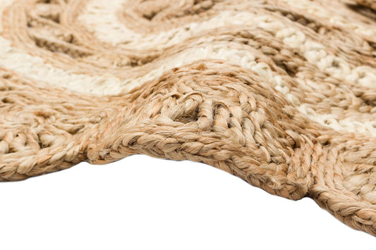 SOLO CA-105 Natural White XW Yuvarlak veya Oval El Dokuma Naturel Jüt Hasır Halı