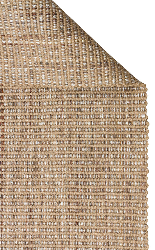 DOHA DH 01 BEIGE Jüt ve Polyester ile Üretilen Çift Taraflı Modern Kilim - Kilimin odada kullanımı ve genel görünümünü yansıtan bir görüntü.