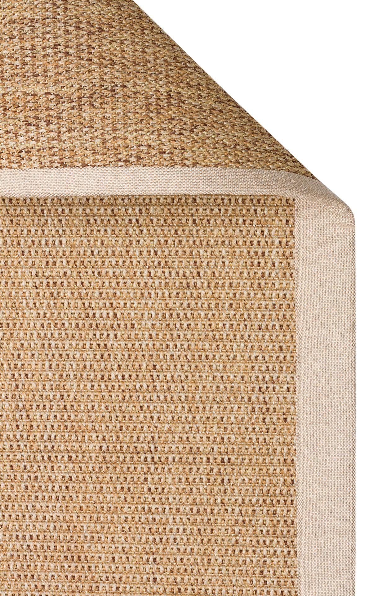 Krem Kumaş Bordürlü Bej Gold Sisal Halı - El Yapımı, Dayanıklı, Modern Tasarım - ZHR_2702_Gold_BRD_Beige - HALI VAGONU