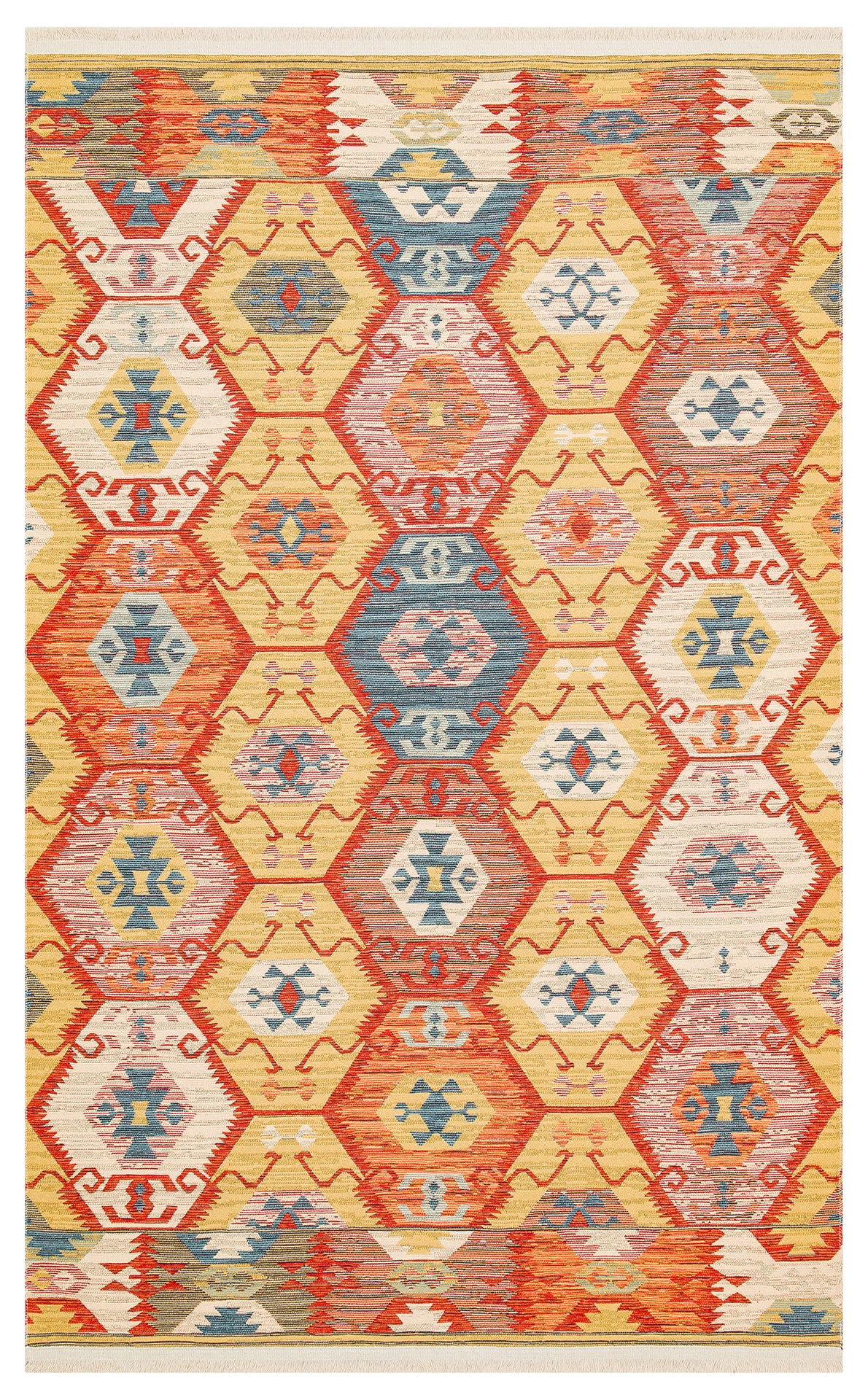 NOMAD 06 RED Yıkanabilir, Çift Taraflı Kullanıma Uygun Yumuşak Tuşeli Otantik Kilim