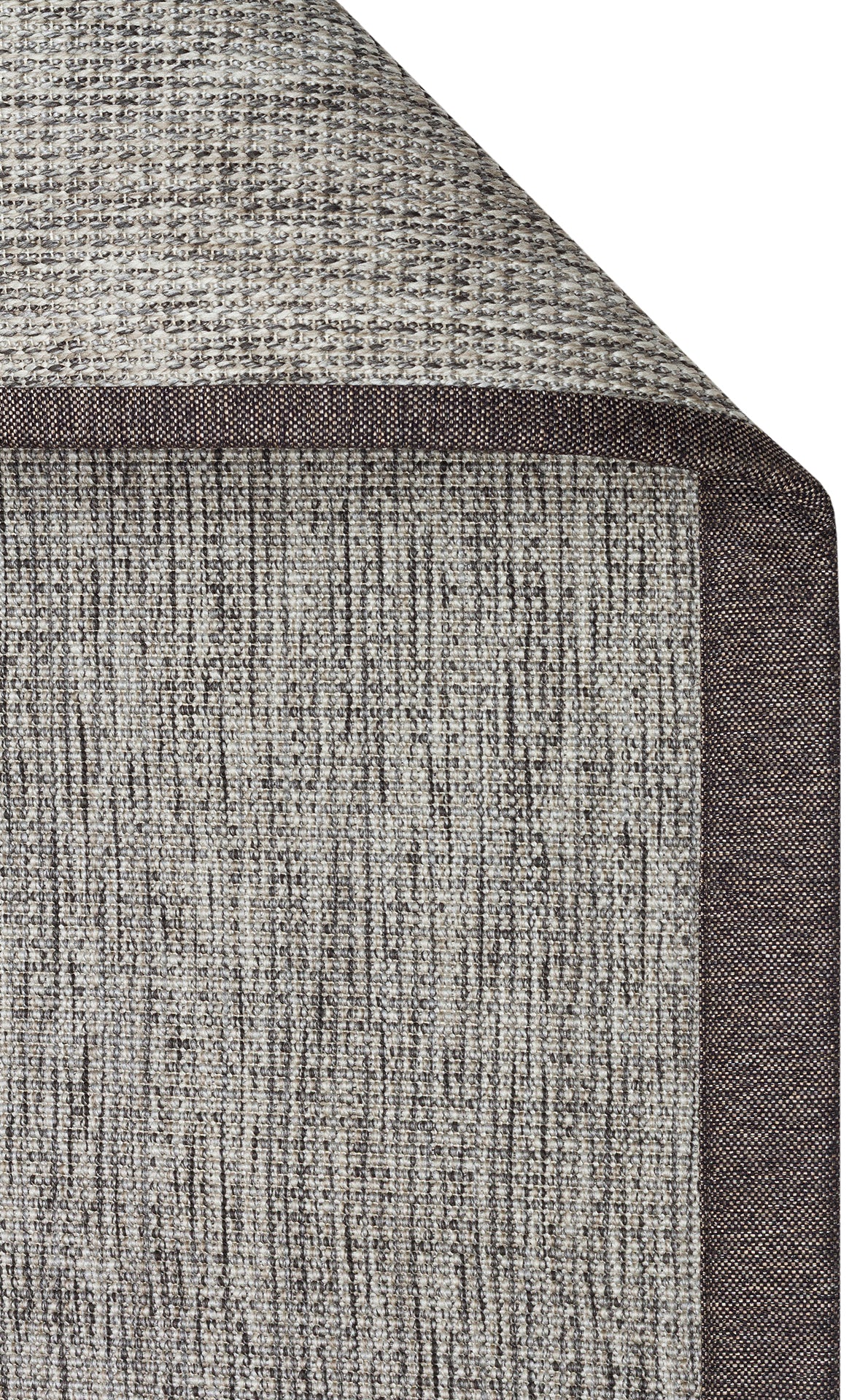 Kırçıllı Gri Kumaş Bordürlü Sisal Halı - El Yapımı, Dayanıklı, Modern Tasarım - ZHR_2705_Grey_BRD_Dark_Mix