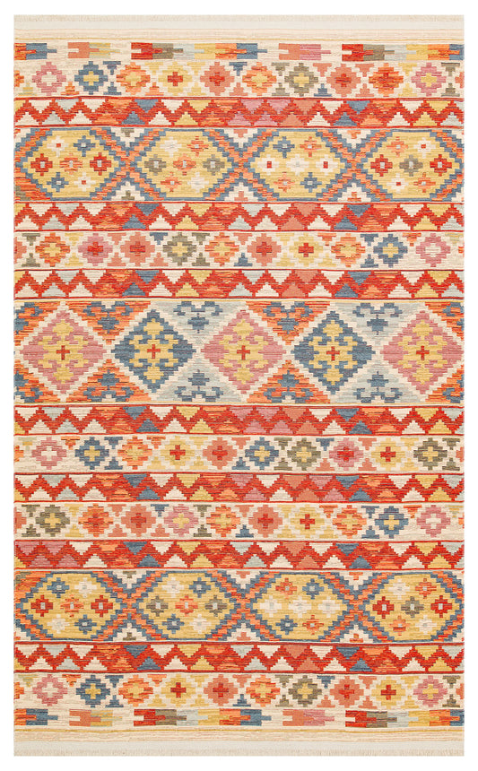 NOMAD 02 AQUA Yıkanabilir, Çift Taraflı Kullanıma Uygun Yumuşak Tuşeli Otantik Kilim