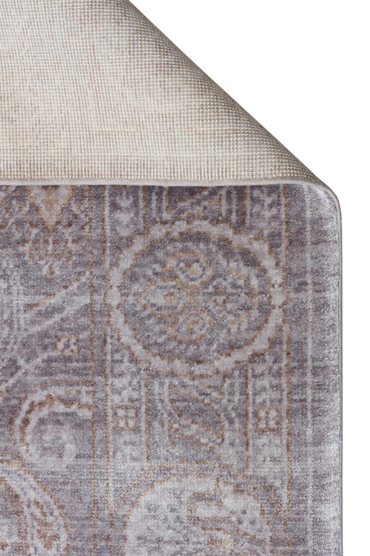 Yüksek kalitede el yapımı Taftan TF 03 Dark Grey Bronze Pakistan Overdyed Tarzı Özel Tezgah Halısı detayı.