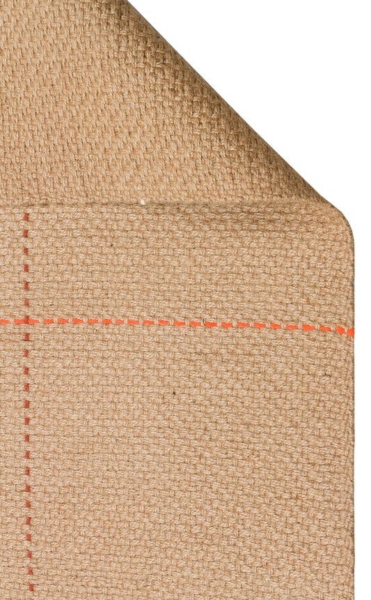 Üzerinde doğal renk tonları olan DELHİ DLH 01 Multy Jüt ve Pamuk ile Üretilen Çift Taraflı Modern Kilim.