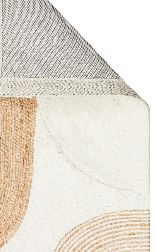 JADE 902 NATURAL WHİTE Naturel Kazak Örgü Desenli El Dokuma Örgü Halı