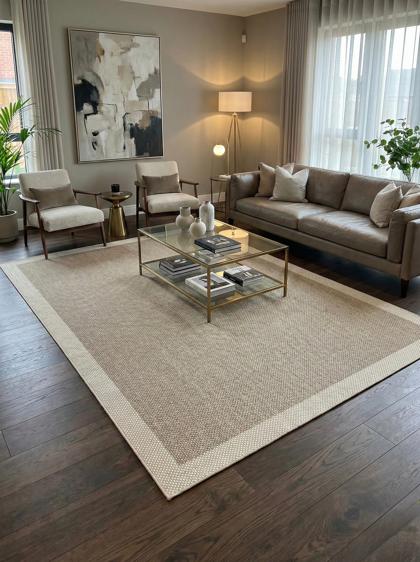 Natura Sisal NTR 02 Krem Sütlükahve Sisal Dokuma Halı - NTR 02