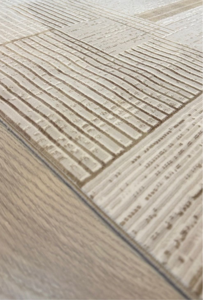 Halı Vagonu Zen Koleksiyonu ZEN02 Kahve Bej İnce Yıkanabilir Kaymaz Tabanlı Makine Halısı