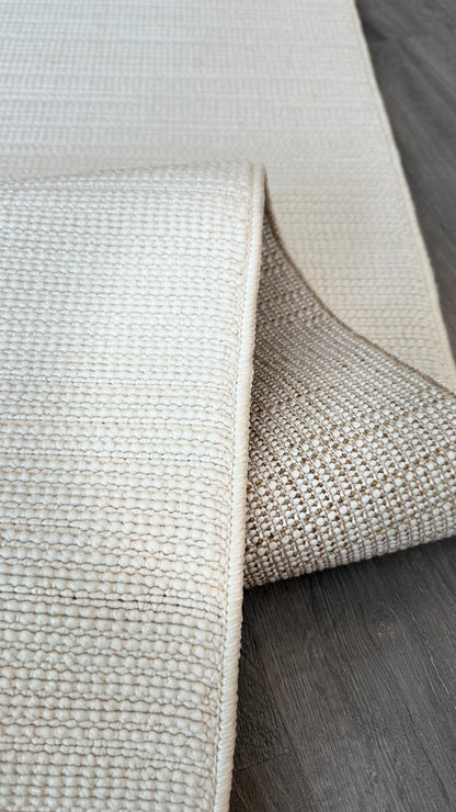 Halı Vagonu Alpaka 8002 Krem Sisal Dokuma Makine Halısı (Kopya)