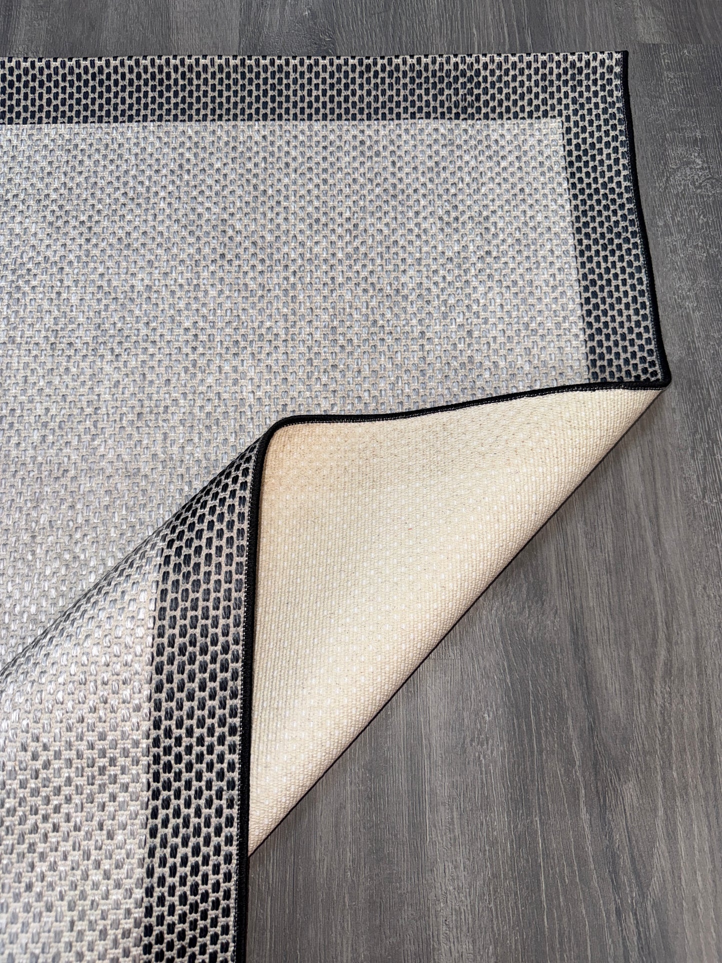 Natura Sisal NTR 10 Siyah Gri Sisal Dokuma Halı - NTR 10