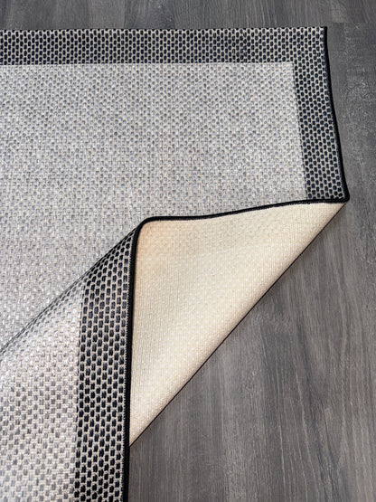 Natura Sisal NTR 10 Siyah Gri Sisal Dokuma Halı - NTR 10