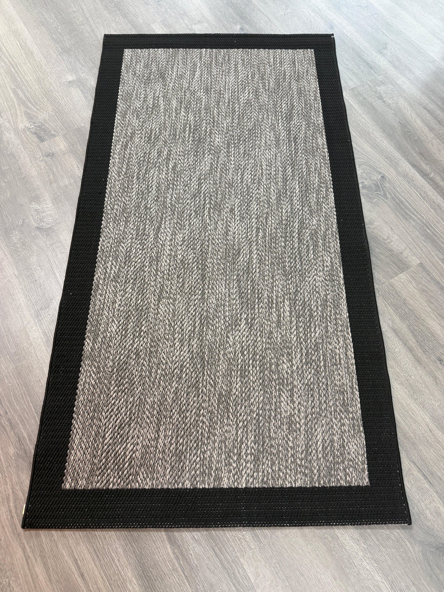 Halı Vagonu Agra AR01 Siyah Sisal Tarz Dokuma Halı - HALI VAGONU