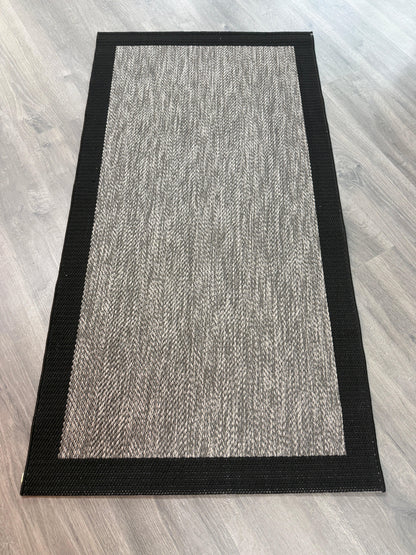 Halı Vagonu Agra AR01 Siyah Sisal Tarz Dokuma Halı - HALI VAGONU