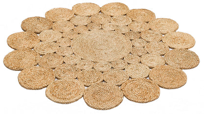 SOLO CA-111 Natural XW Yuvarlak veya Oval El Dokuma Naturel Jüt Hasır Halı, 2200 gr/m2 ağırlığı ve dokuma kalitesiyle dikkat çekiyor.
