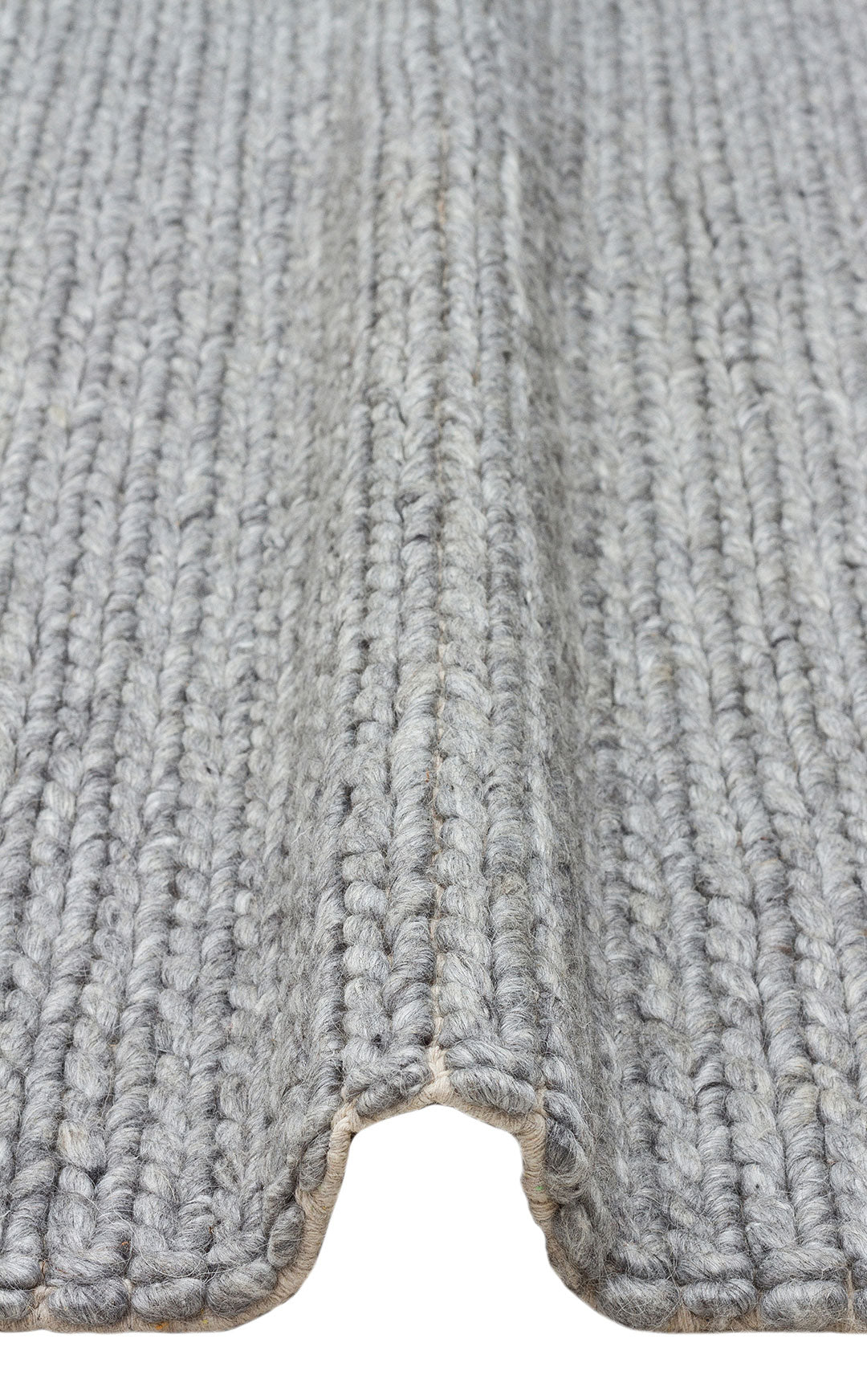 JADE BASKETWEAV GREY Naturel Kazak Örgü Desenli El Dokuma Örgü Halı